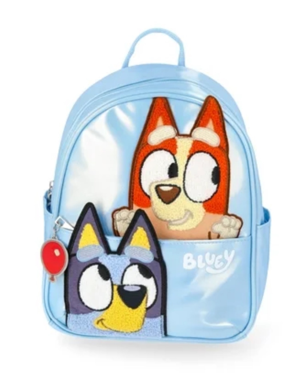 Bluey Light Blue Kids Mini Backpack with Character Patches